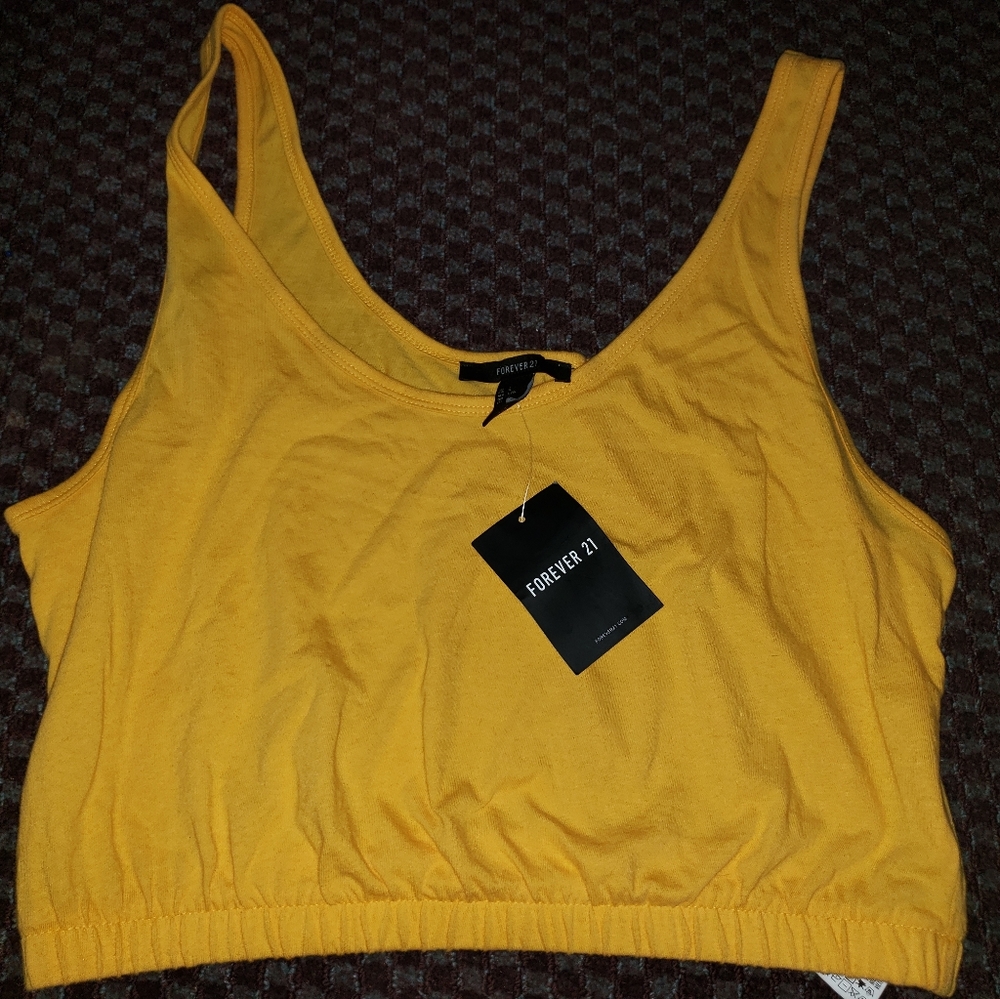 NEW Forever 21 Yellow Crop Top